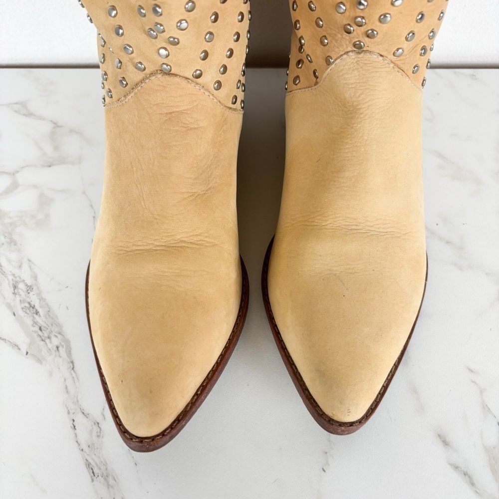 Vintage Circle S Studded Genuine Leather Cowboy Boots Sz 7 - Picture 5 of 9